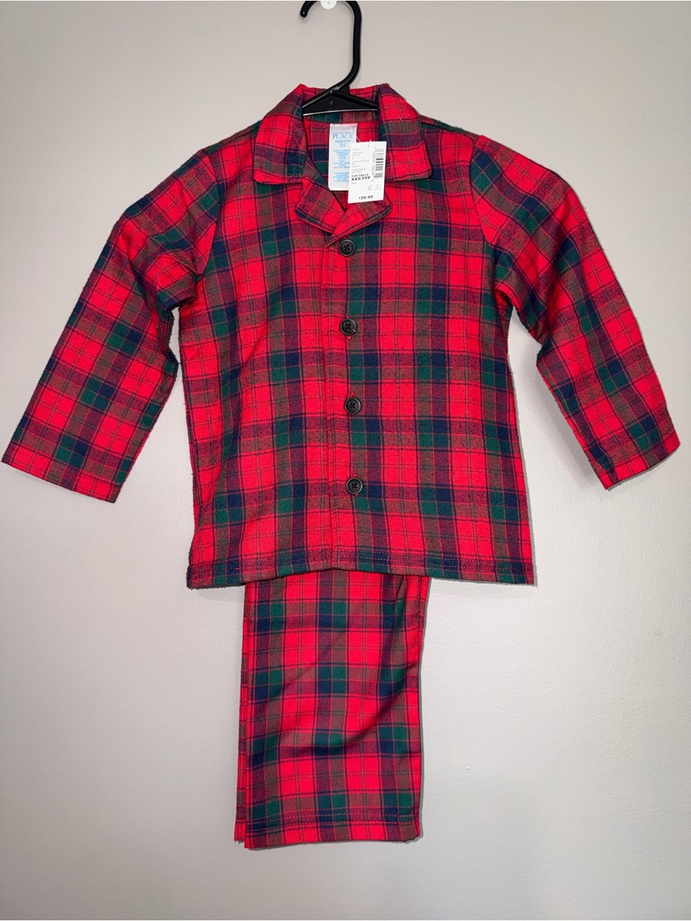 The Children's Place Red & Green Plaid Pajama Set